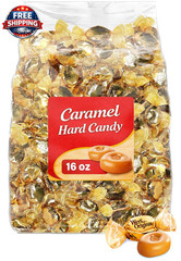 Classic Hard Caramel Candy Individually Wrapped – Approx. 80 Pieces – Smooth, Sw