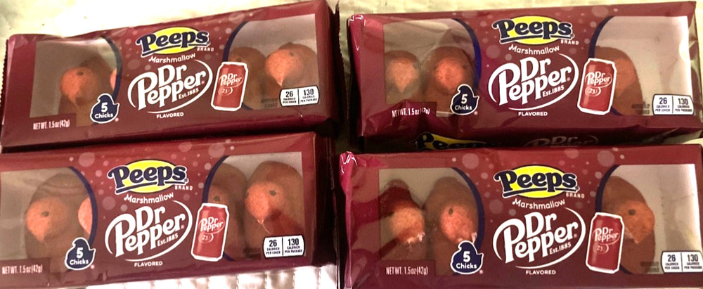Peeps Marshmallows Dr Pepper Flavor Lot of 4 Packs of 5 (20 Pcs) Easter Chicks