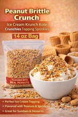Peanut Brittle Crunch Ice Cream Krunch Kote Crunchies Topping Sprinkles 16 oz.