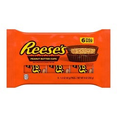 Reese’s Milk Chocolate Peanut Butter Cups Candy, Packs 1.5 oz, 6 Count