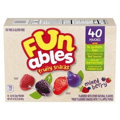 Fruity Snacks Mixed Berry Flavored 40 Pack Gluten Free 70 Calorie