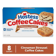 Hostess Coffee Cakes, Cinnamon Streusel Snack Cakes, 11.6 oz Box (8 Count)