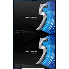 5 GUM Peppermint Cobalt Sugar Free Chewing Gum, 15 Pieces (10 Pack)