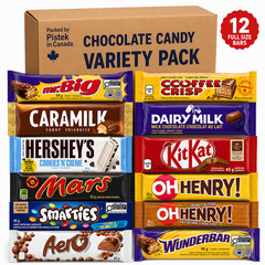 12pc Canadian Chocolate Bar Variety Pack Assorted Nestle Coffee Crisp Aero KitKa