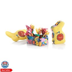 Rabbit-Shaped Tin, 2.33 Oz, 6 Assorted Hazelnut Chocolate Mini Eggs, Gluten F…