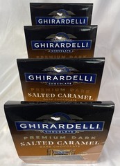 Ghirardelli Lot of 4 Premium Dark Salted Caramel Dark Chocolate Squares 60 oz