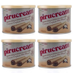 Pirucream Cream Filled Rolled Wafer. Chocolate and Hazelnut. 10.59 oz. Pack of 4