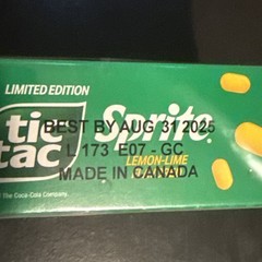 6 Pk Bundle~Tic Tac Sprite Lemon-Lime-Flavored LIMITED EDITION