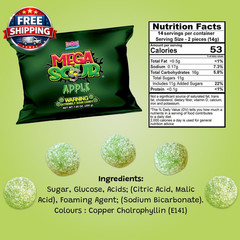 Mega Sour Apple Fizz Candy 200G – Handmade British Hard Sweets – Extreme Sour Ca