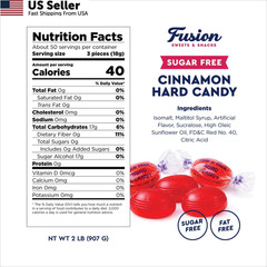 Sugar Free Cinnamon Hard Candy Arcor – 2lb Bulk Bag (Approx. 150 2 lb, Red