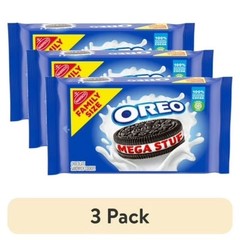 Mega Stuf Chocolate Sandwich Cookies Family Size 17.6 oz 3 Pack