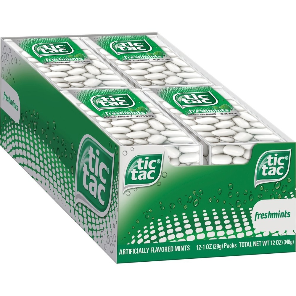 Tic Tac Freshmint Breath Mints Bulk 12 Pack On-The-Go Refreshment 1 Oz Each