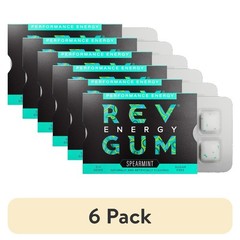 Sugar Free Spearmint Energy Gum 6 Pieces Chewing Gum for Focus and Alertness
