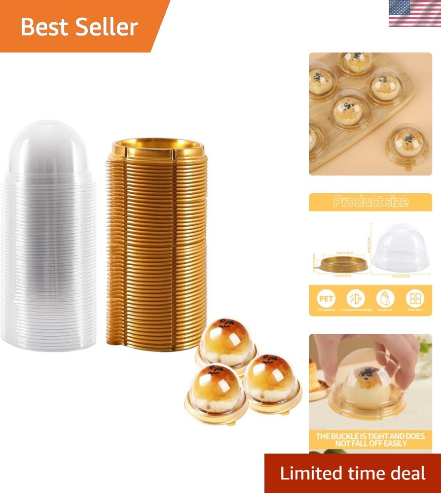 50 Pack 2 Inch Clear plastic mini cake box muffins box cookies cookies muffin…