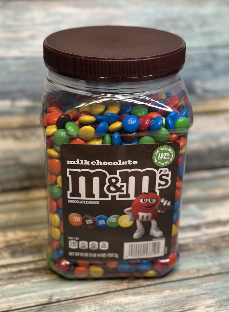 NEW M&M’S Milk Chocolate Candies 62 oz Resealable Jar • Best By 1/27