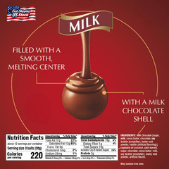 Lindt LINDOR Milk Chocolate Candy Truffles, Milk Chocolate with Melting Truffle