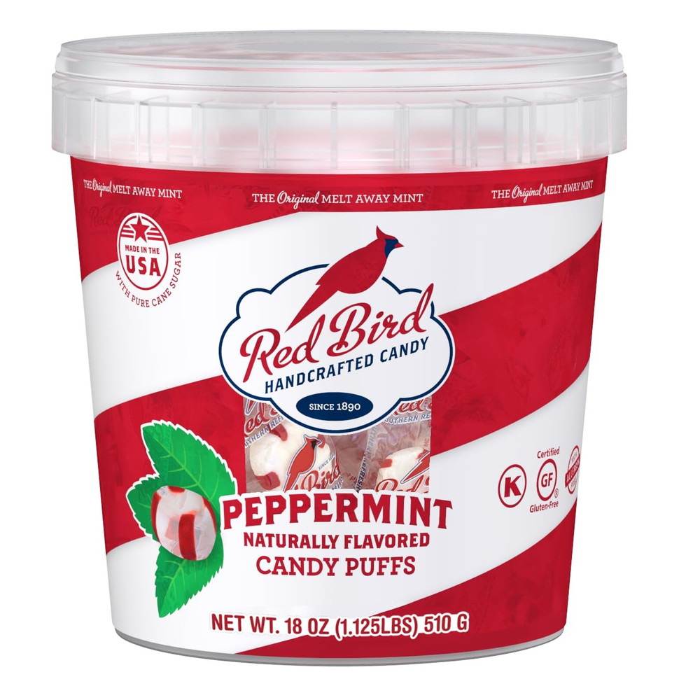 Soft Peppermint Candy, Soft Mints Individually Wrapped, 18 Oz Tub