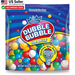 Dubble Bubble Gumballs Refill 3lb Assorted 0.5in Candy Balls FROM USA