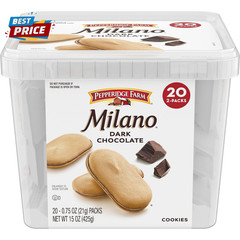 Milano Cookies, Dark Chocolate, 20 Packs, 2 Cookies per Pack