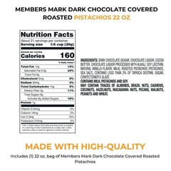 Members Mark Dark Chocolate Covered Roasted Pistachios 22 oz Free Shipping