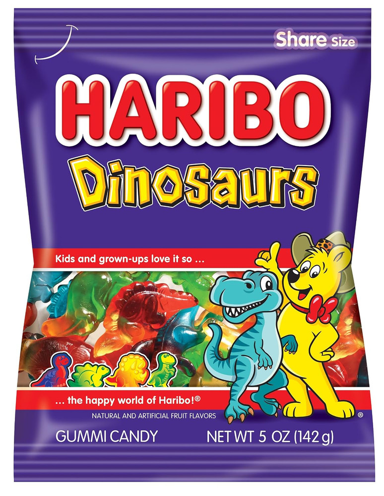 Gummi Candy, Dinosaurs Gummy Candy, 5 Ounce Share Size Bags (Pack of 12) Delicio