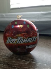 (2) Hot Tamales Candy Christmas Ornament, 0.5oz Fierce Cinnamon Flavor.