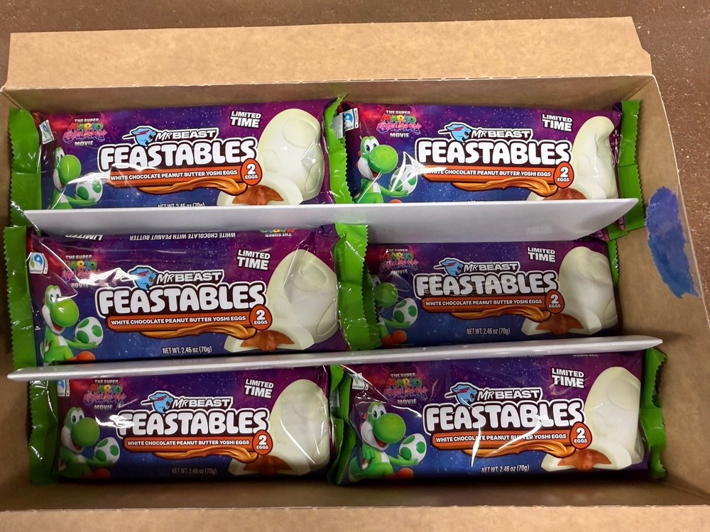 20 x Mr Beast Feastables Super Mario White Chocolate Peanut Butter Eggs 2.46 Oz