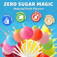 Zollipops Sour Clean Teeth Pops Sugar Free 5.2 Ounce (Pack of 1), Assorted