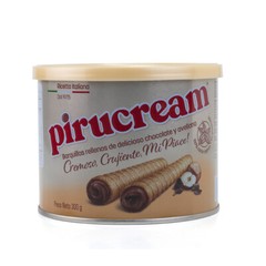Pirucream Cream Filled Rolled Wafer. Chocolate and Hazelnut. 10.59 oz. Pack of 6