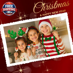 Christmas-Themed Candy Lollipops Stocking Stuffers 32 Pk, Christmas-Tree, Santa,