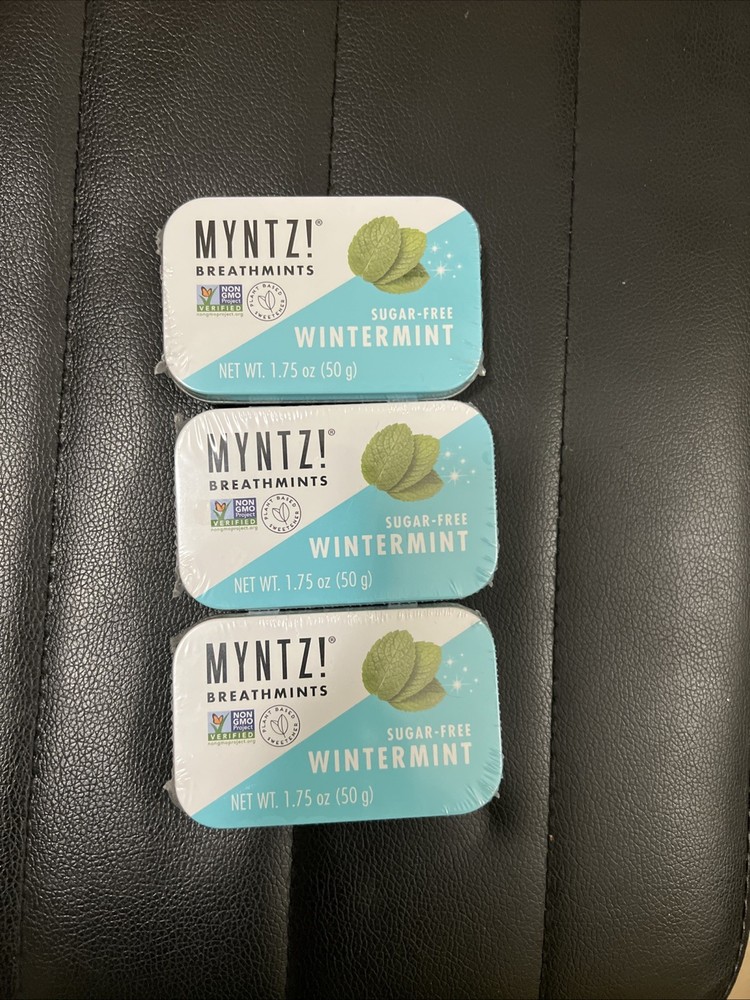 3 Pack MYNTZ Breathmints Sugar Free Wintermint 1.75 oz Tin