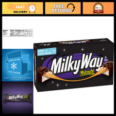 Dark Chocolate Candy Bars – Midnight Dark, Full Size, 1.76 oz, Bulk Pack of 24
