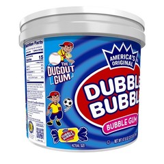 Dubble Bubble Gum, Individually Wrapped, 300 Pieces in Resealable Tub.