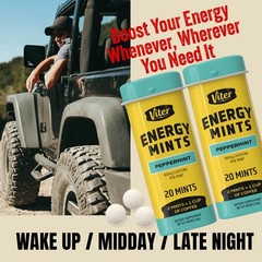 40mg Caffeine Mints – Sugar Free, B Vitamins, Vegan, Boosts Fast Energized Al…