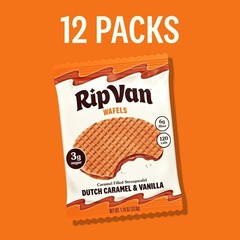 Luxuriously Chewy Dutch Caramel & Vanilla Stroopwafels – Healthy Snack 12 Pack