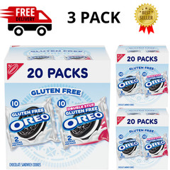 OREO Gluten Free Original Double Stuf Cookies 20 Snack Packs, 3 Pack