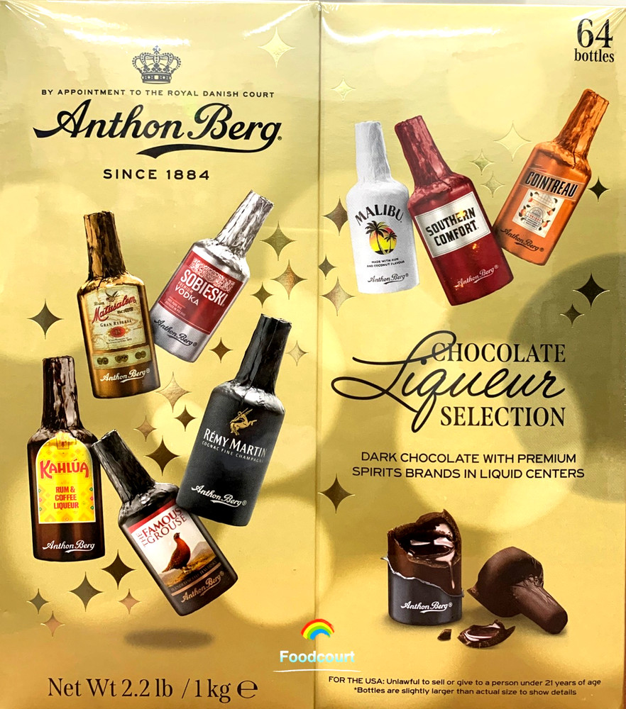 Anthon Berg Dark Chocolate Liqueur Liquor 2.2 Lbs 64 Bottles New Sealed 2025