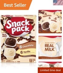 Indulgent Chocolate and Vanilla Pudding Cups – Perfect for Lunch Boxes, 72 Count