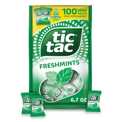 Tic Tac Freshmints Bulk Bag – 100 Mini Packs (4 Mints Each), Share-Size 6.7 Oz