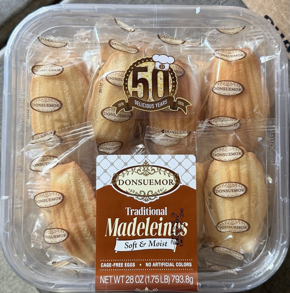 Donsuemor Traditional Madeleines – 28 Individually Wrapped – 28 Oz Total