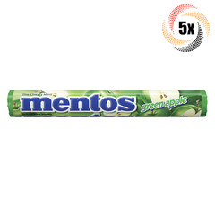 5x Rolls Mentos Green Apple Flavor Chewy Mints | 14 Mints Per Roll | 1.32oz |