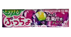 Japan Soft candy UHA Mikakuto Puccho Stick Melting Grape 10 Pieces × 10 bags