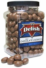 Gourmet Milk Chocolate Covered Cherries by It’s Delish, 3 lbs Jumbo Reusable Jar