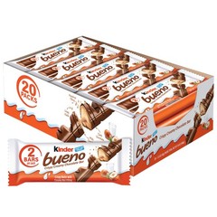 Kinder Bueno Milk Chocolate Bars with 1.5 Ounce (Pack of 20),
