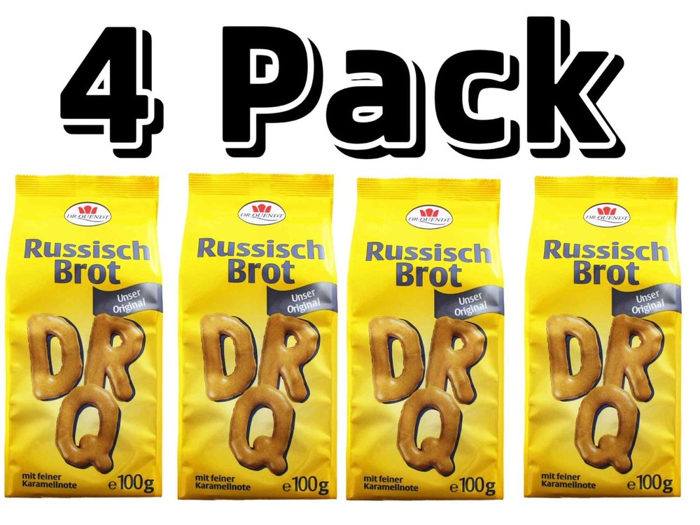 Pack of 4 Dr.Quendt Dresdner Russian Bread-Letter Biscuits Free Shipping
