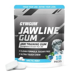 GYMGUM Jawline Gum Ultra Hard Chewing | No 10 Count (Pack of 1), Green