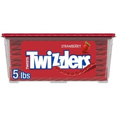 Twists Strawberry Flavored Licorice Style, Chewy Holiday Candy Tub, 5 lb