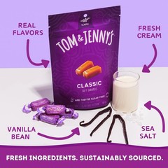 Tom & Jenny’s Sugar Free Caramel – Individually Wrapped Sugar Free Candy – Ze…