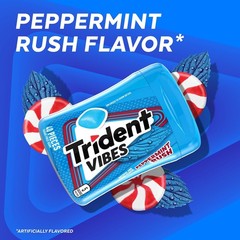 Trident Vibes Sugar Free Chewing Gum, Peppermint Rush Gum, Regular Size, 40 Piec