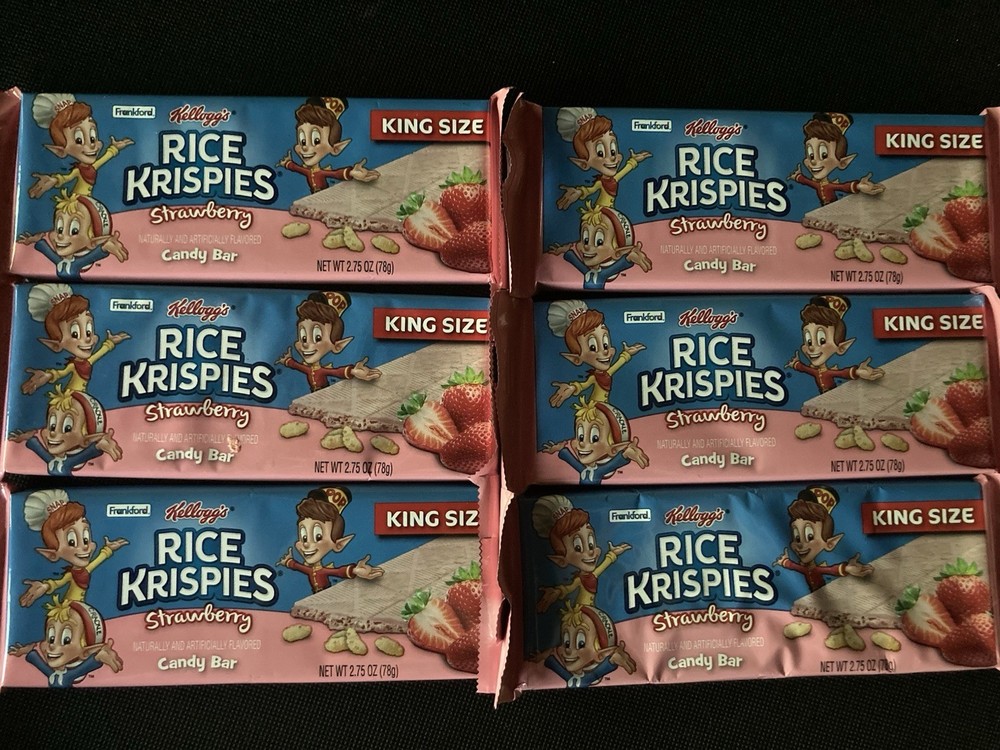 Kellogg’s Frankford RICE KRISPIES Strawberry KING SIZE Candy Bars Lot of 6